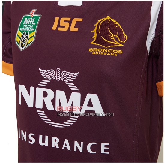 Camiseta de Brisbane Broncos Rugby 2017 Local